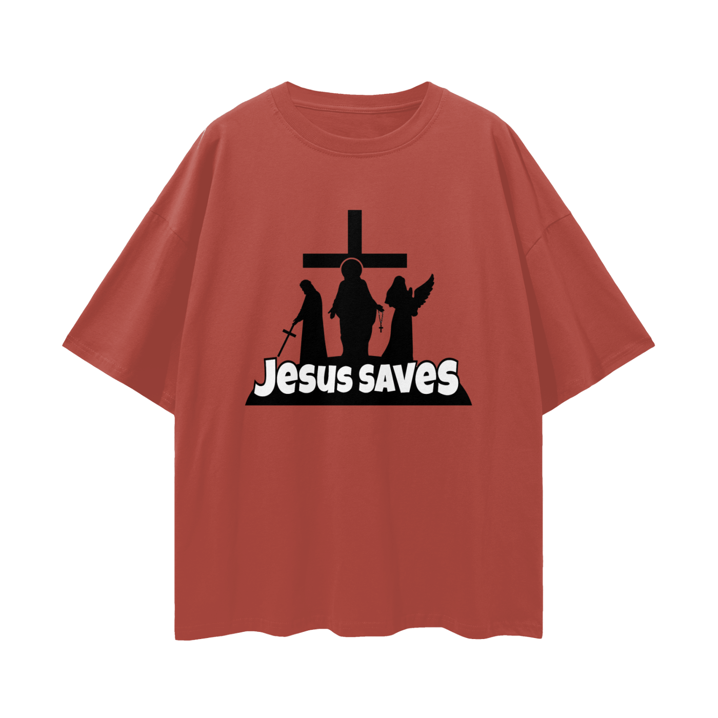Religious Jesus Saves Fortnite Like Graphic Oversized T Shirt