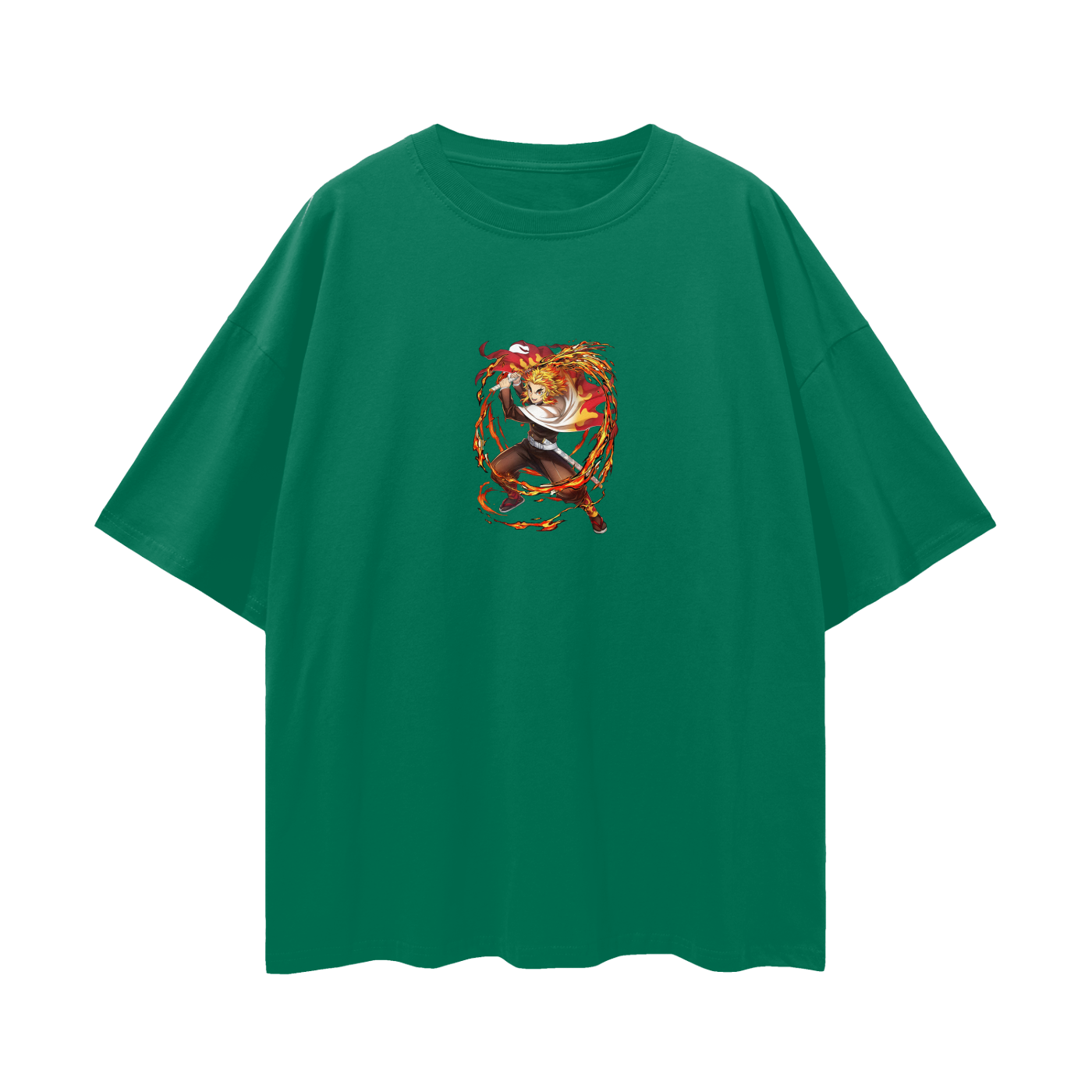 Vintage/Y2K Demon Flamehashira Slayer Anime Oversized T Shirt