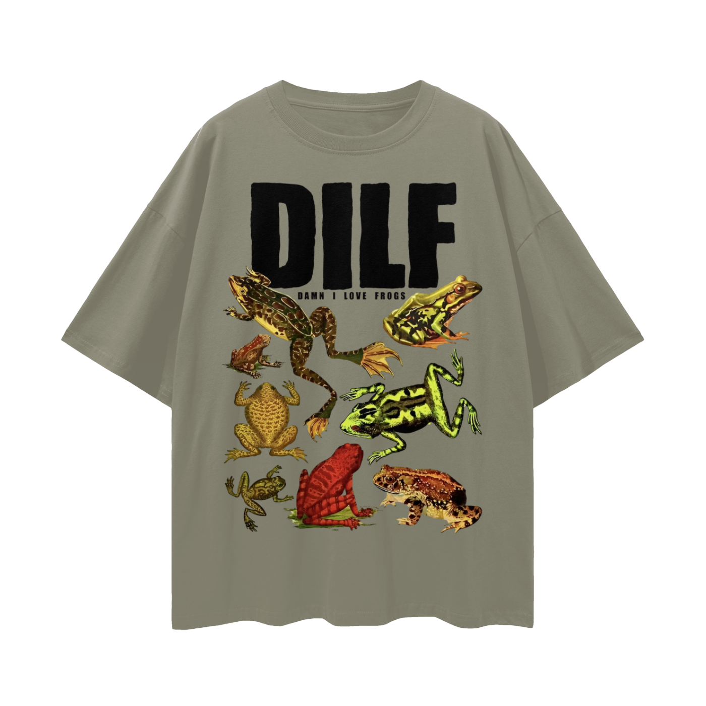 Vintage/Y2K Funny DILF Damn I Love Frogs Oversized T Shirt