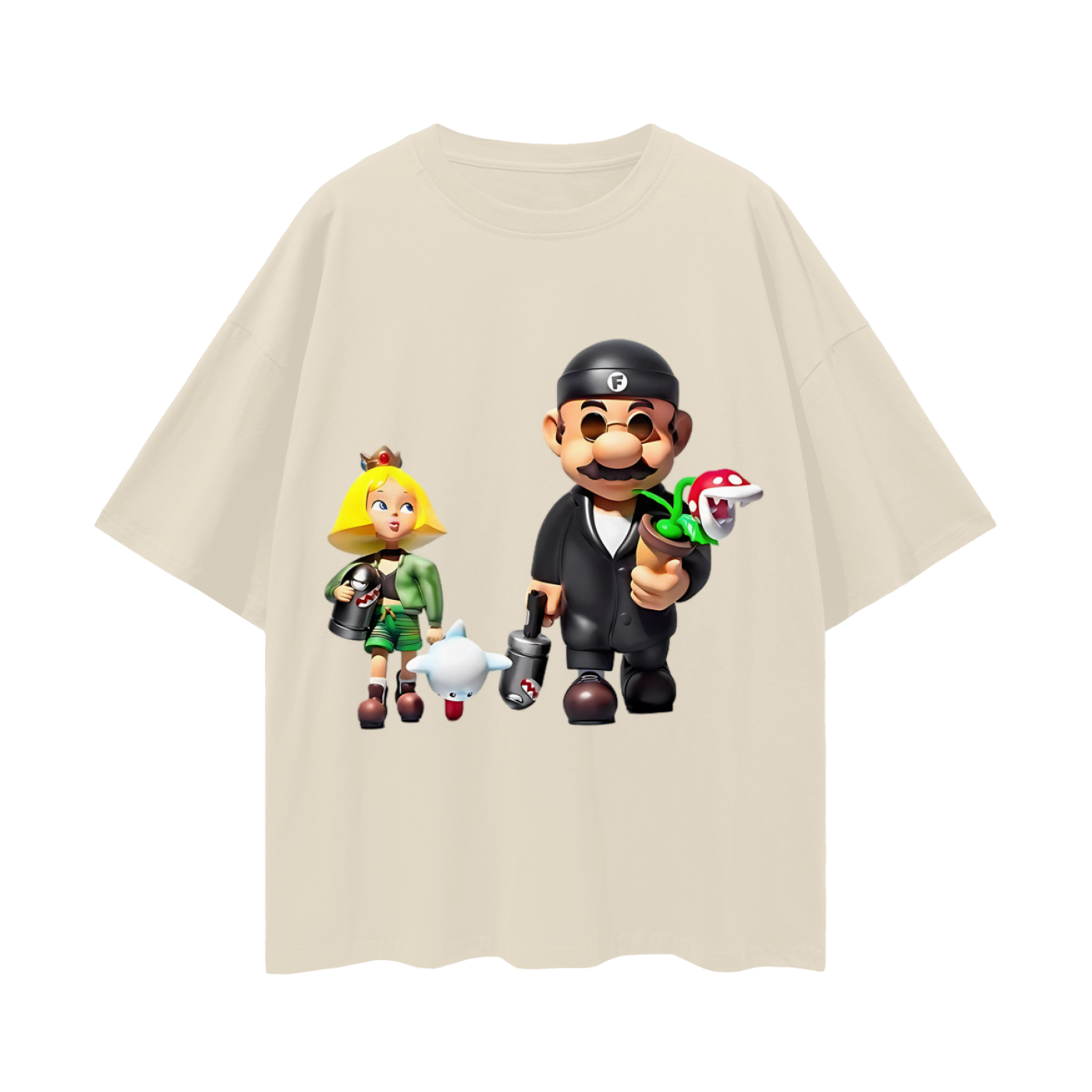 Vintage Like Super Mario Peach Leon Y2K Graphic Oversized T Shirt
