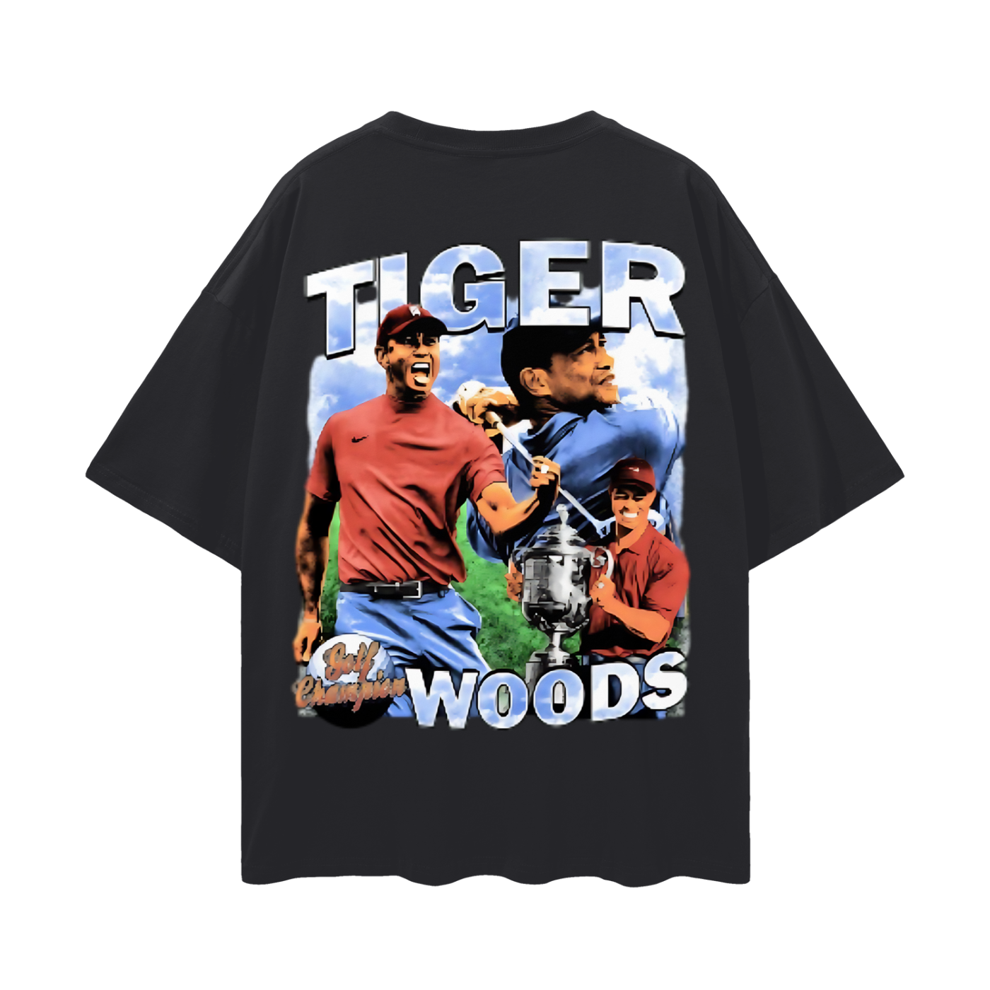 Vintage Like Tiger Woods Double Sides Graphic Oversized T Shirt