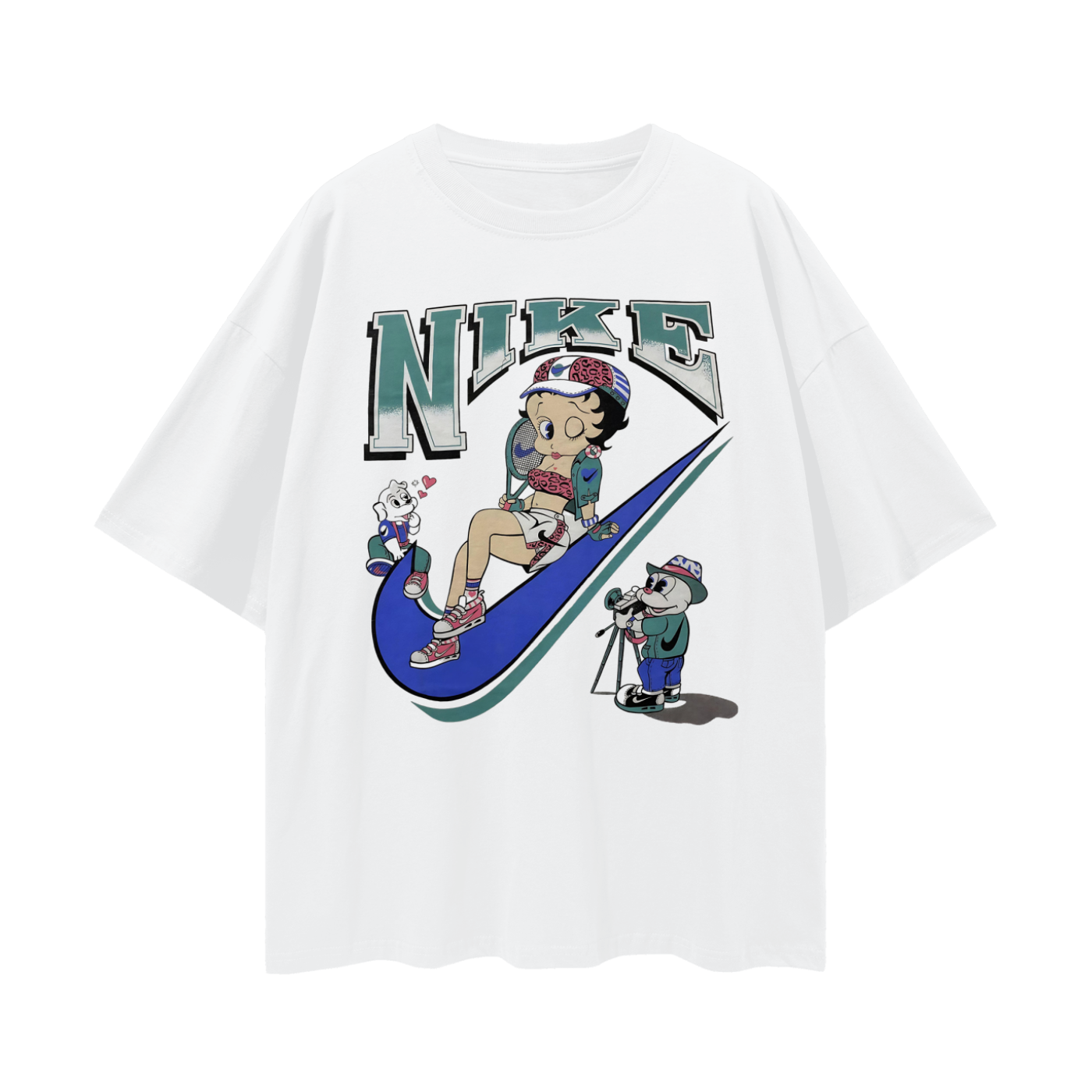 Vintage Like Betty Boop Swoosh Oversized T Shirt