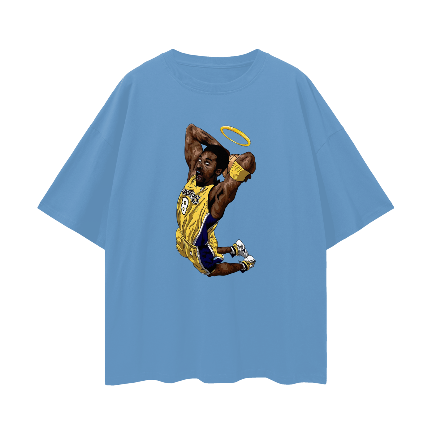 Kobe Bryant Angel Halo 90s Vintage Like Graphic Oversized T Shirt