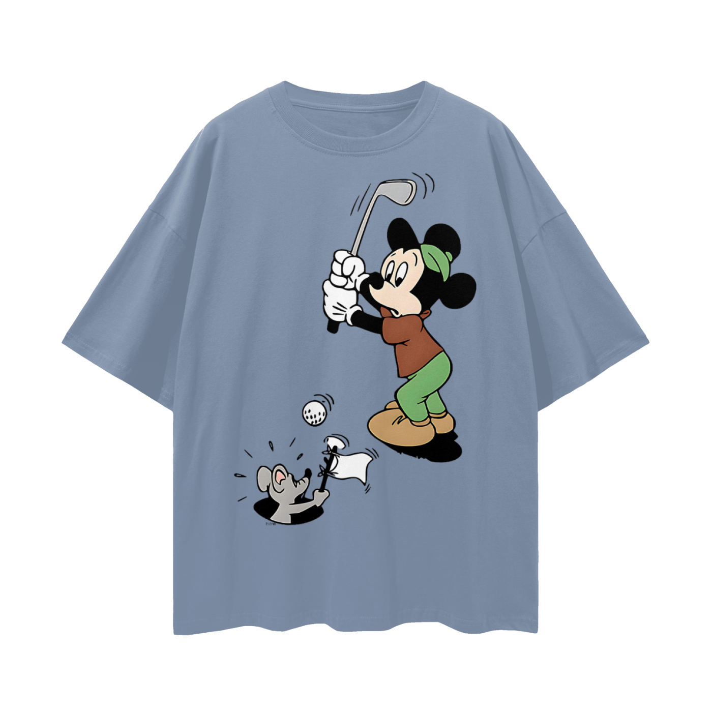 Mickey Mouse Golfing Vintage Like Graphic Oversized T Shirt