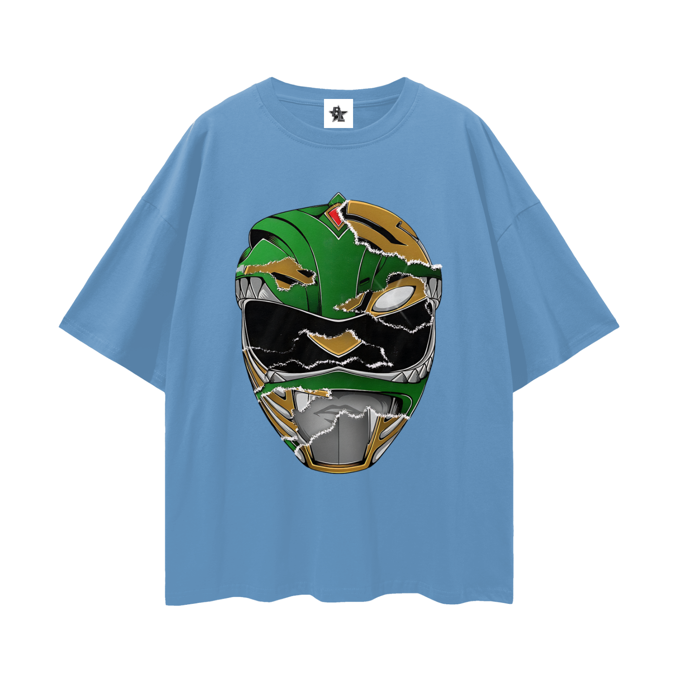 Vintage/Y2K Green Power Ranger Mask Oversized T Shirt