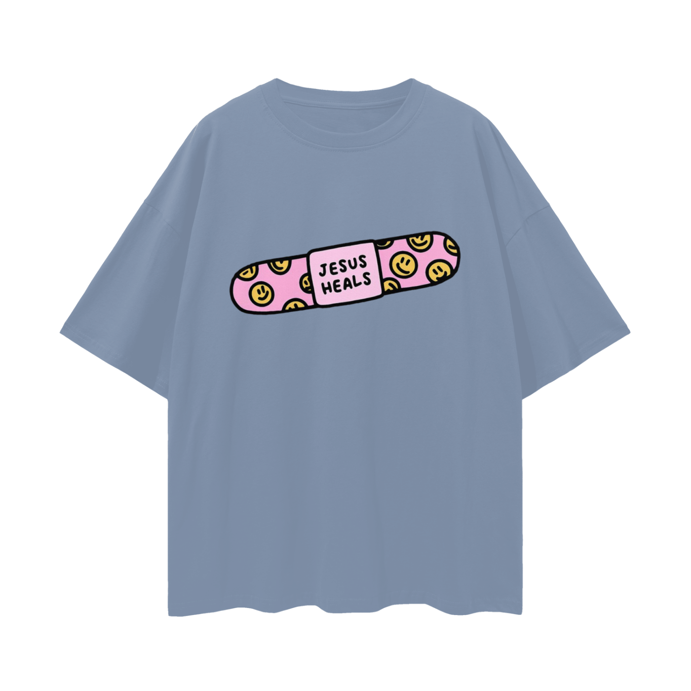 Religious Jesus Heals T Shirt Vintage Like Graphic Oversized T Shirt