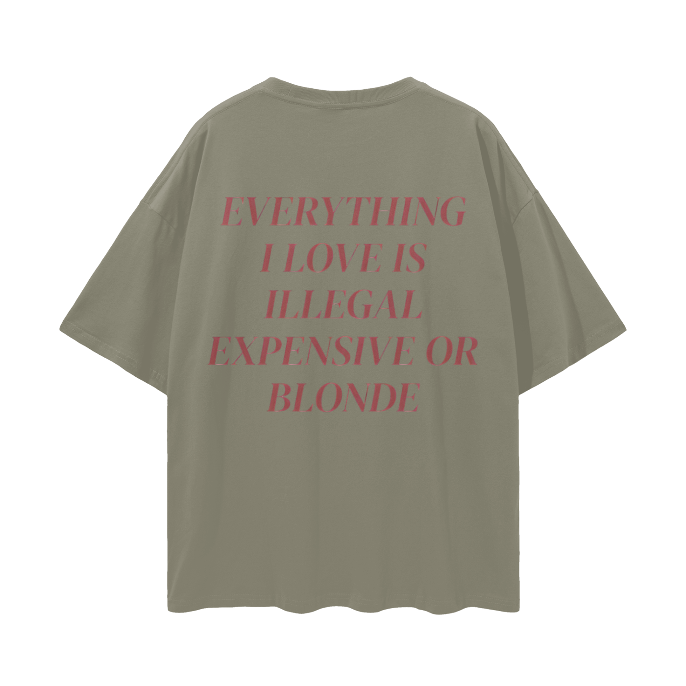 Everything I Love Is Either Illegal Expensive Or Blonde Oversized T Shirt