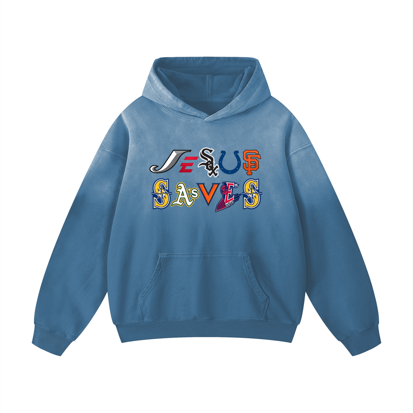 Vintage/Y2K Religious Jesus Saves Logos Oversized Hoodie