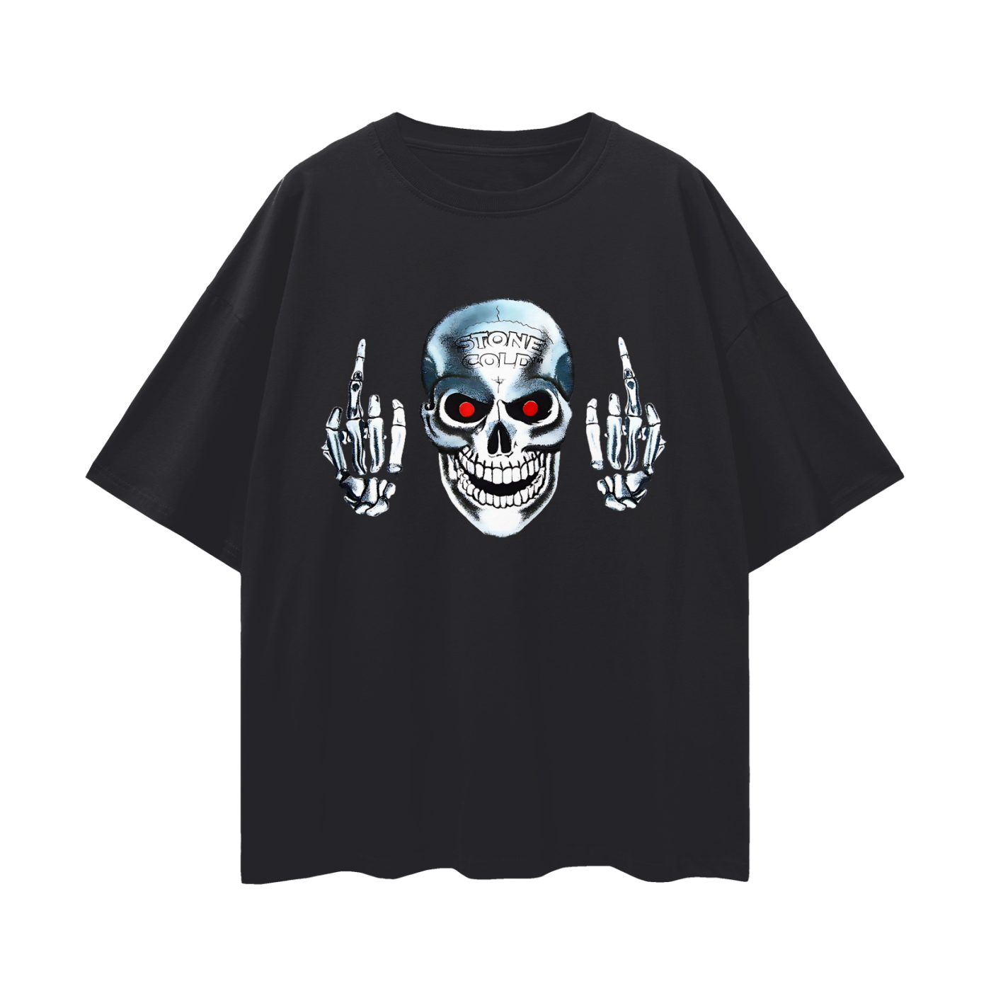 Vintage Like Stone Cold Middle Finger Graphic Oversized T Shirt