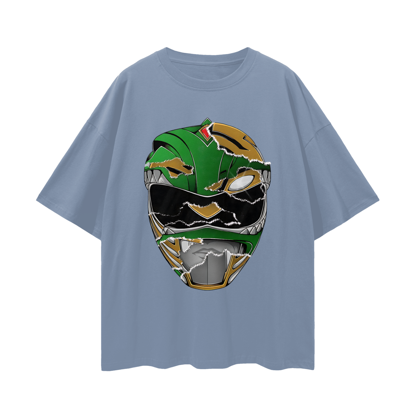 Vintage/Y2K Green Power Ranger Mask Oversized T Shirt