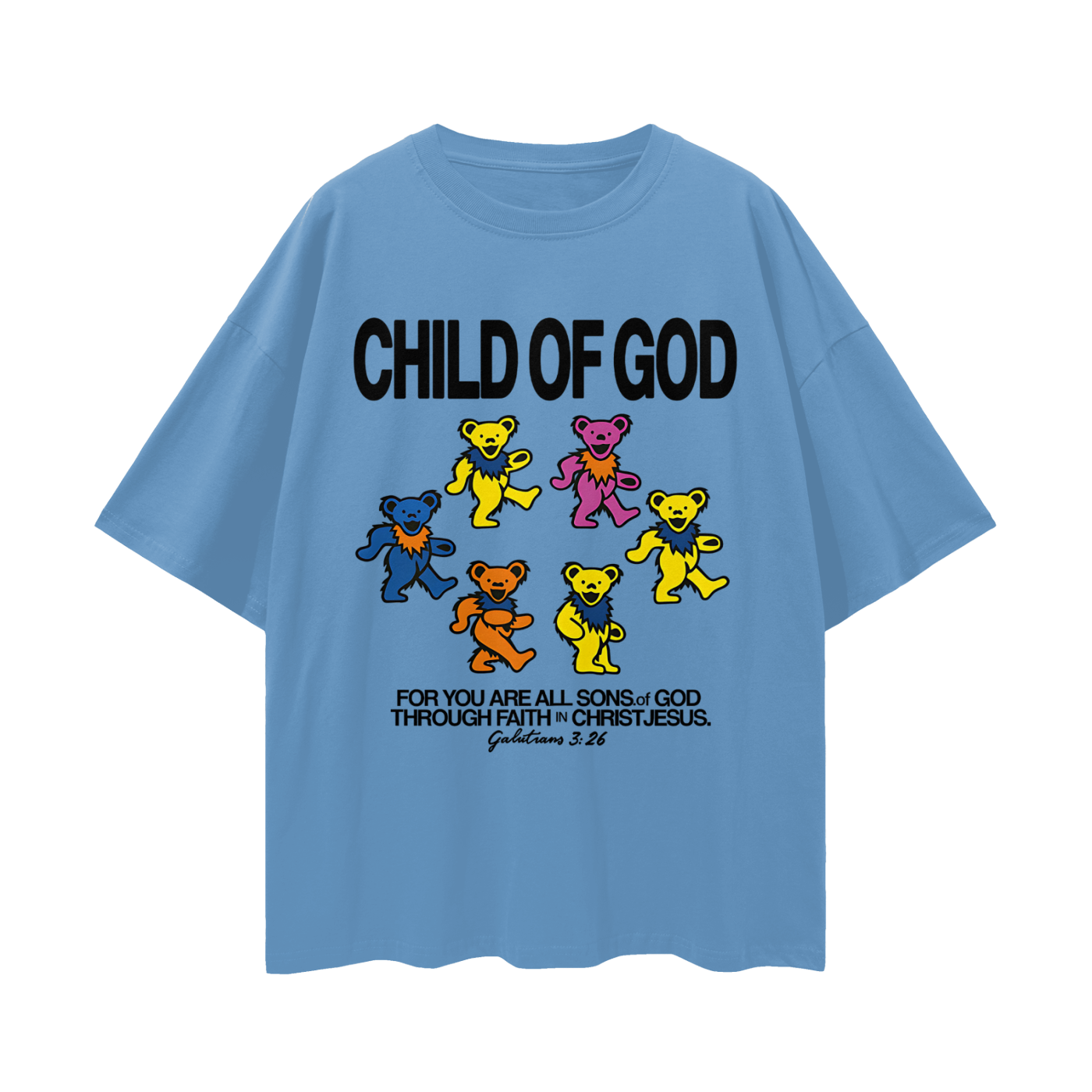 Religious Child Of God Grateful Dead Like Graphic Oversized T Shirt