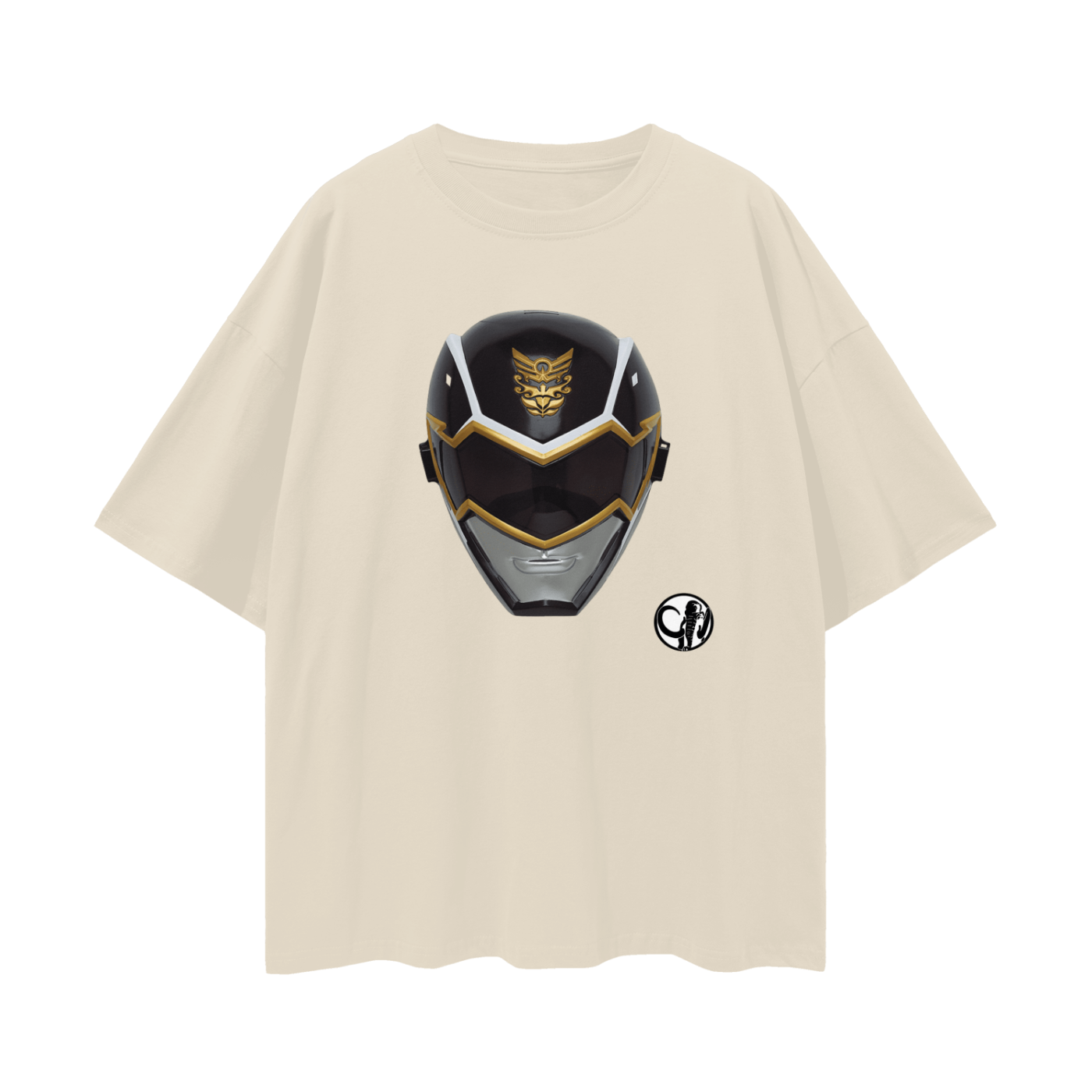 Vintage Like Black Power Ranger Mask Oversized T Shirt