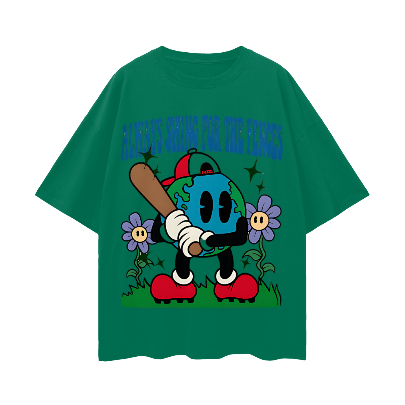 Swing For The Fences Baseball Graphic Oversized T Shirt