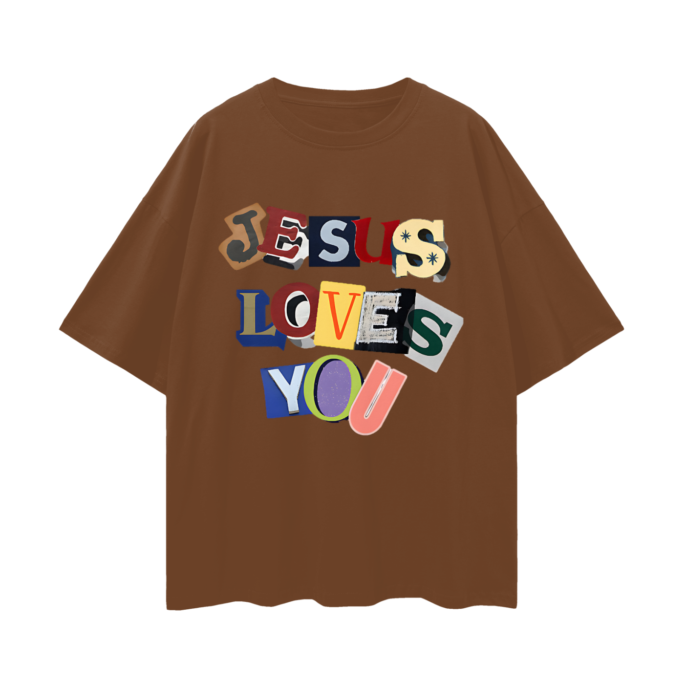 Religious Jesus Loves You Graphic Oversized T Shirt