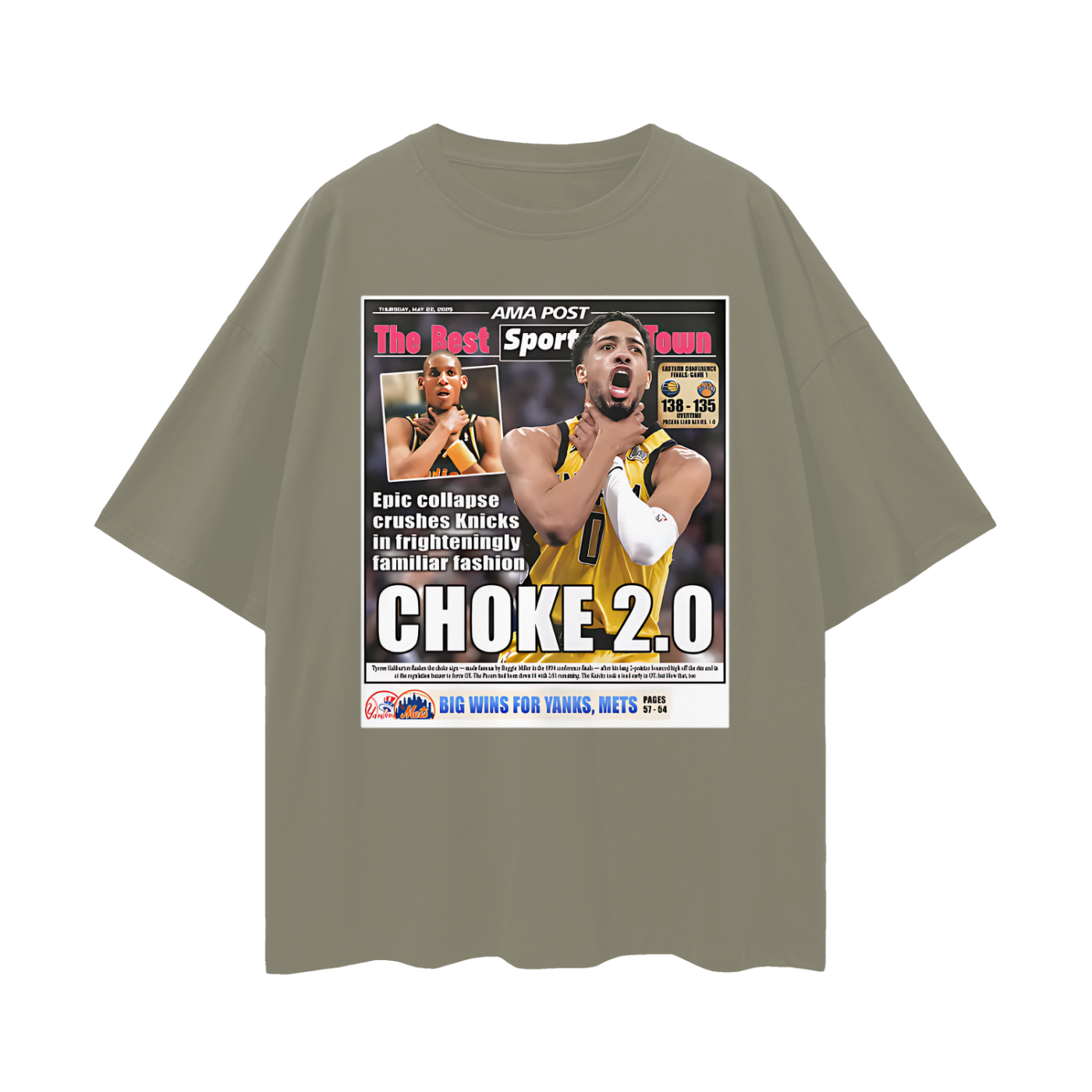 Tyrese Haliburton News Paper 90s Y2K Vintage Like Graphic Oversized T Shirt