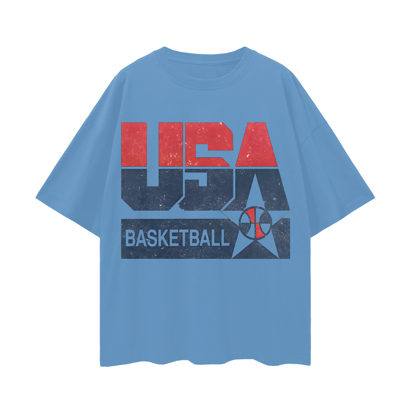 Vintage Like USA Basketball Graphic Oversized T Shirt