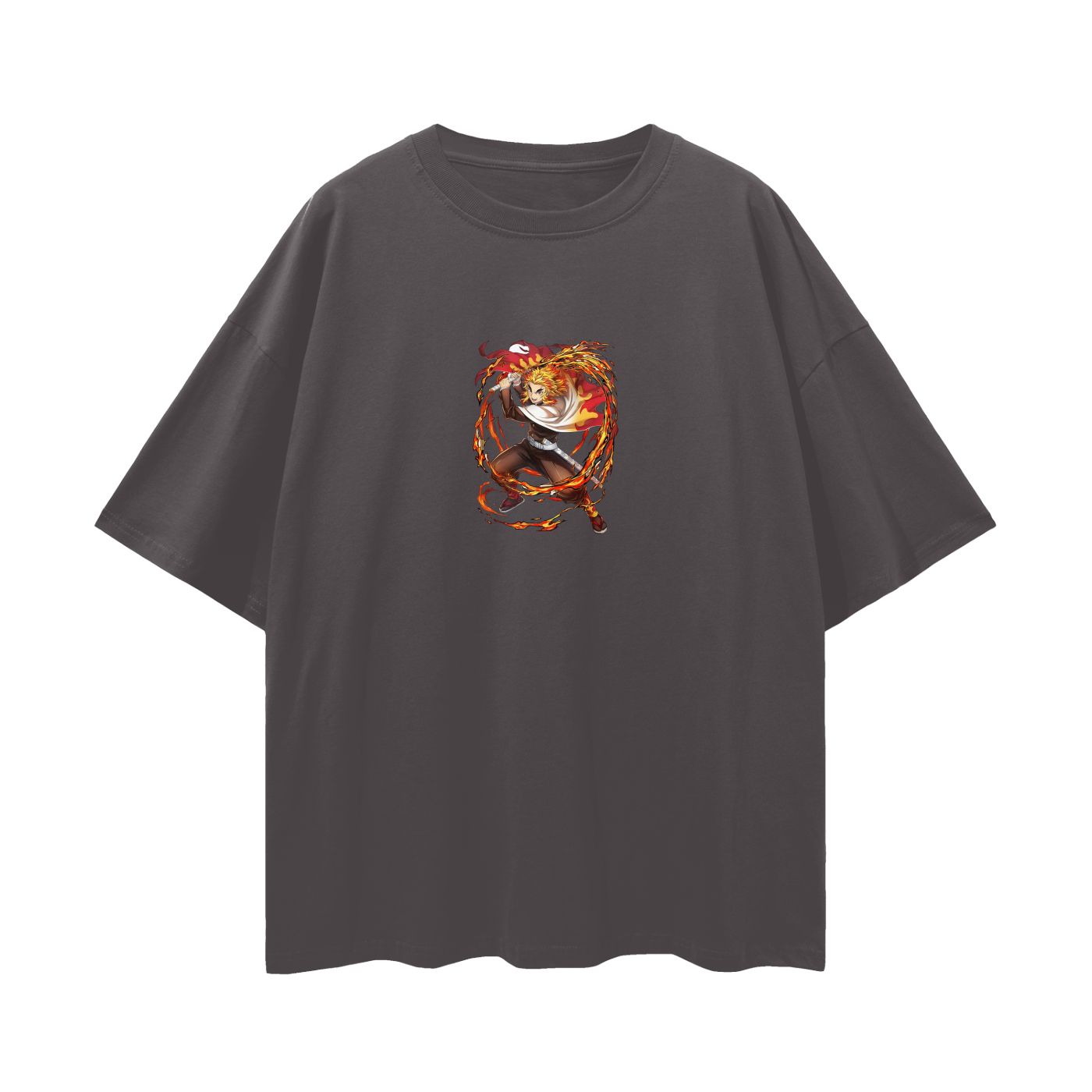 Vintage/Y2K Demon Flamehashira Slayer Anime Oversized T Shirt