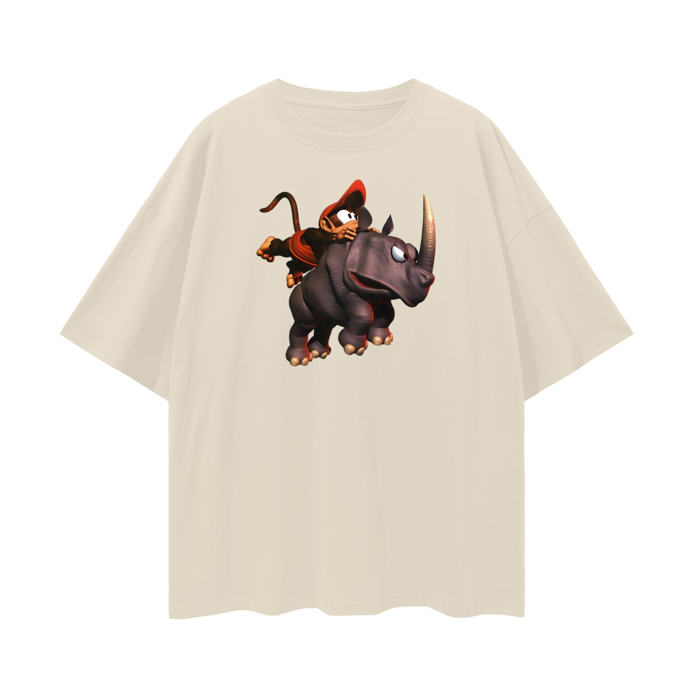 Vintage Like Donkey Kong Diddy Kong Rhino Oversized T Shirt