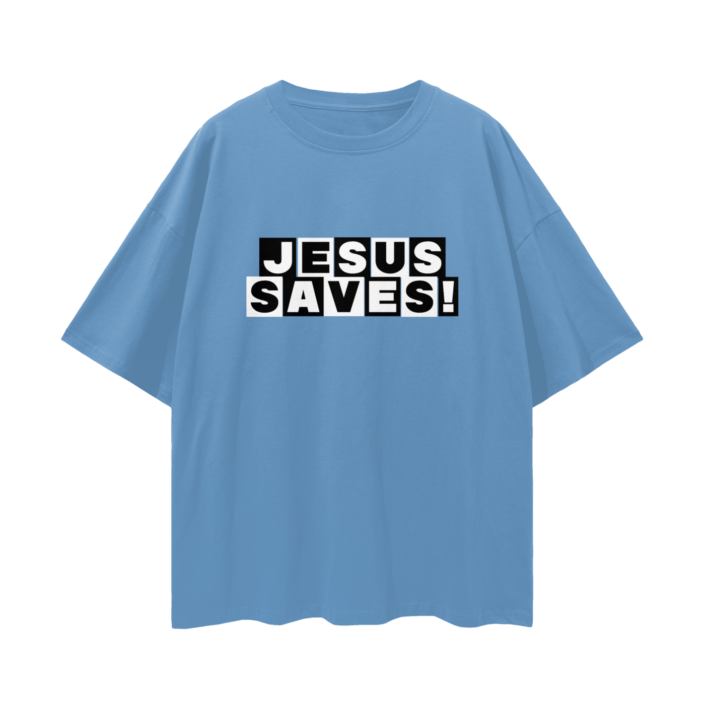 Religious Jesus Saves Cartoon Network Like Graphic Oversized T Shirt
