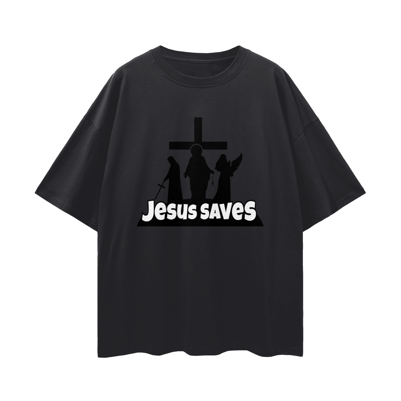 Religious Jesus Saves Fortnite Like Graphic Oversized T Shirt
