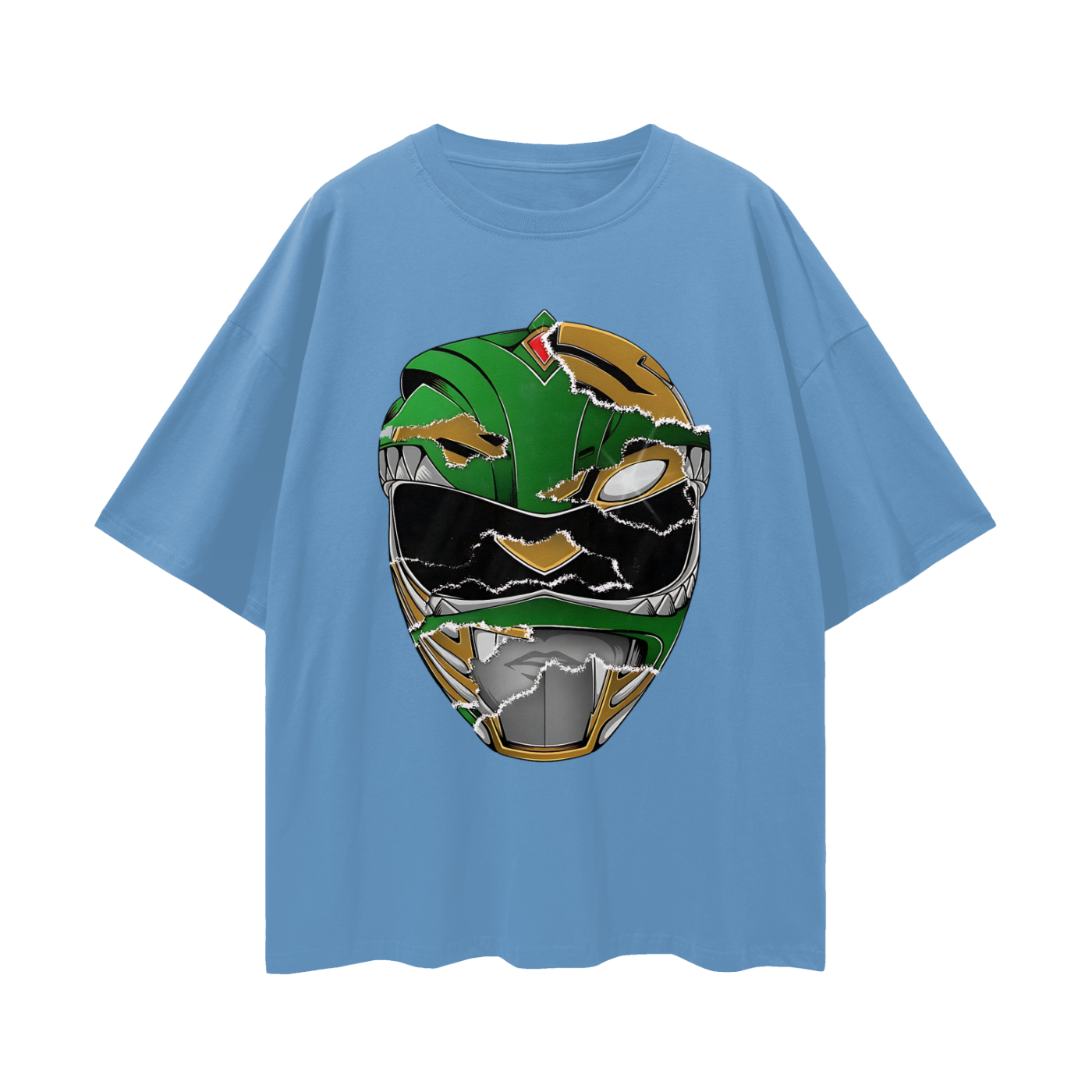 Vintage/Y2K Green Power Ranger Mask Oversized T Shirt