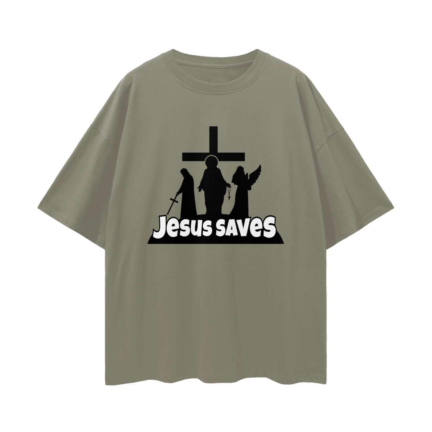 Religious Jesus Saves Fortnite Like Graphic Oversized T Shirt
