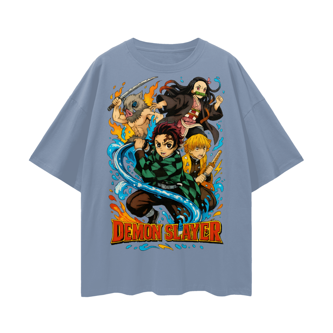 Vintage/Y2K Demon Slayer Anime All Characters Oversized T Shirt