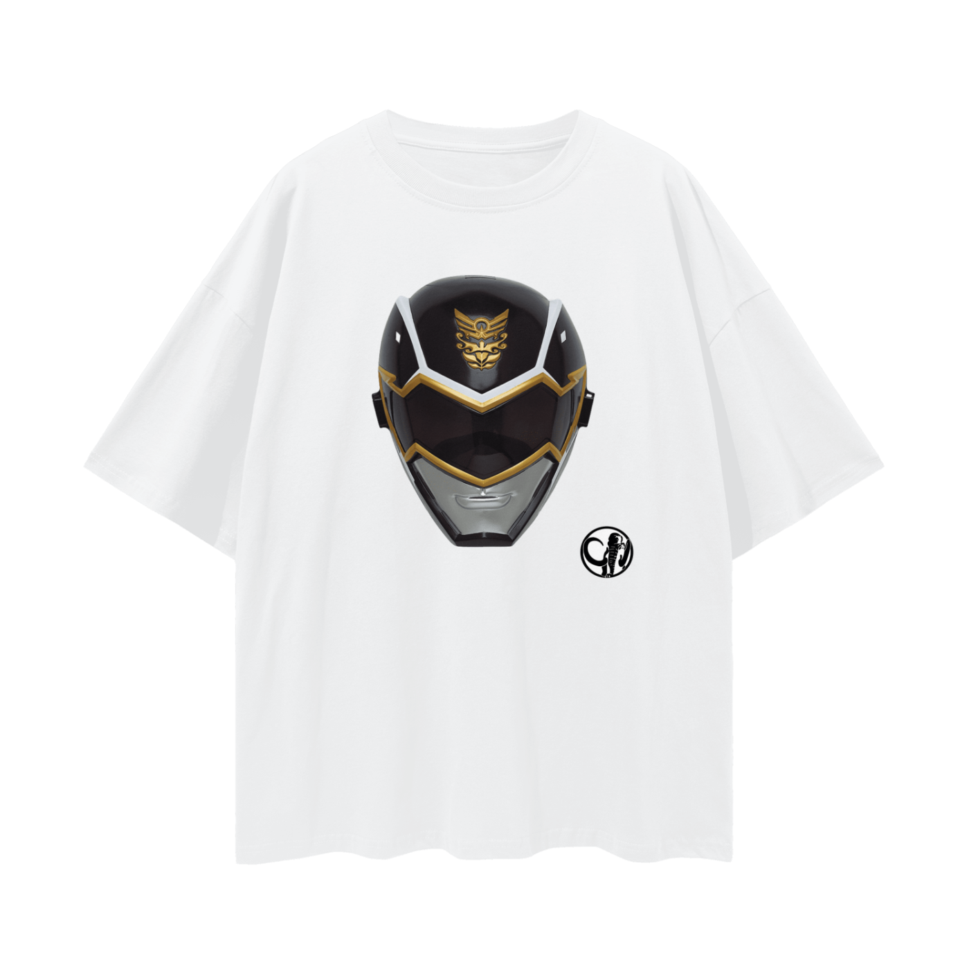 Vintage Like Black Power Ranger Mask Oversized T Shirt