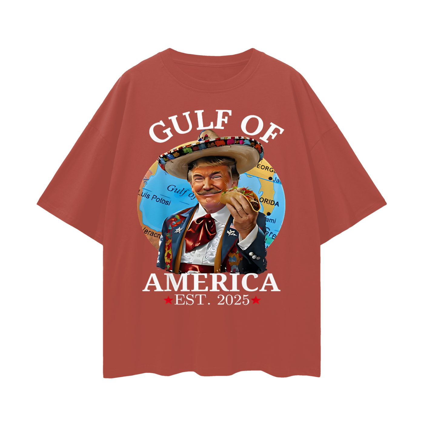Funny Donald Trump Gulf Of America Graphic Oversized T Shirt