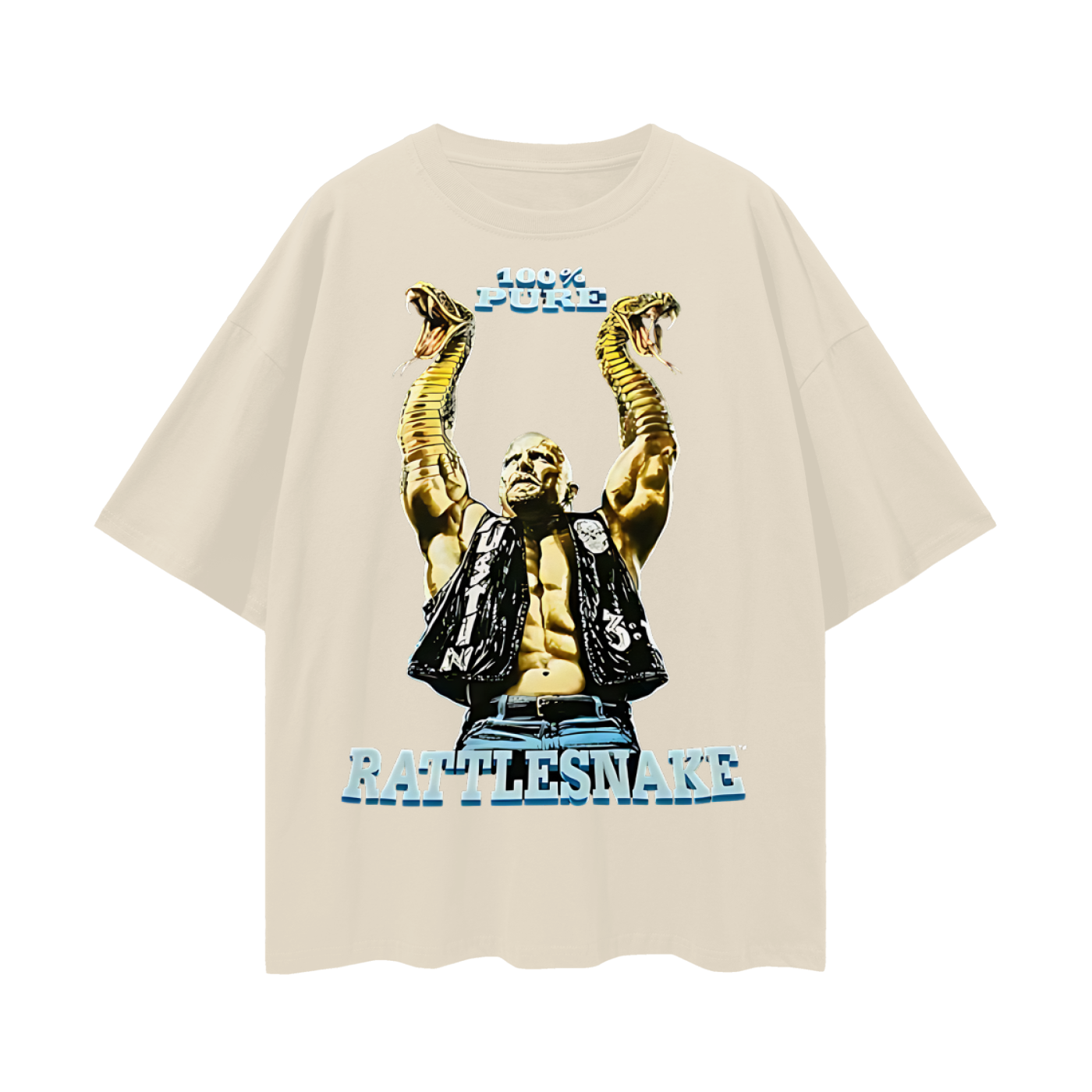 Vintage Like Stone Cold Rattlesnake Big Graphic Oversized T Shirt