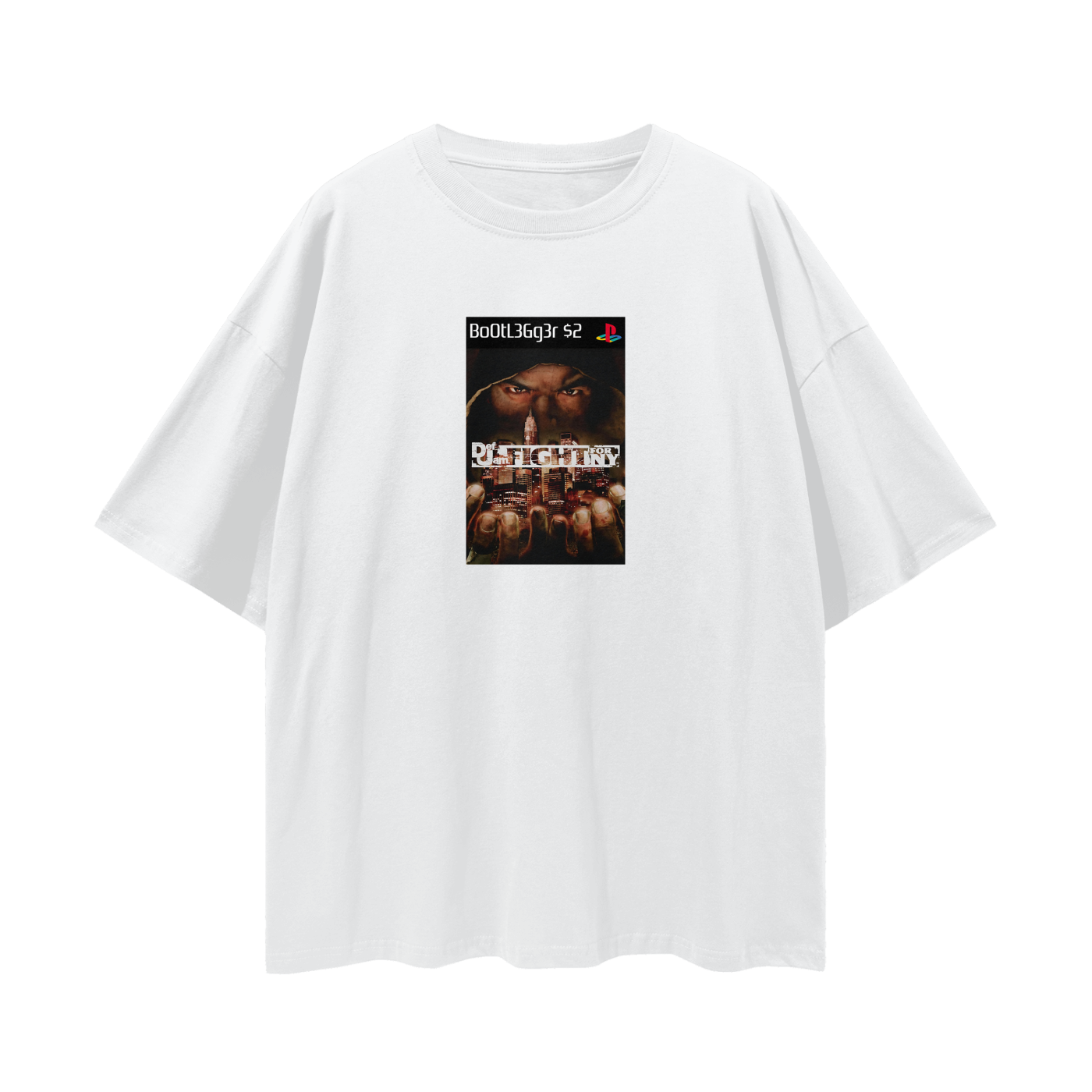 Play Station PS2 Def Jam Game Graphic Oversized T Shirt