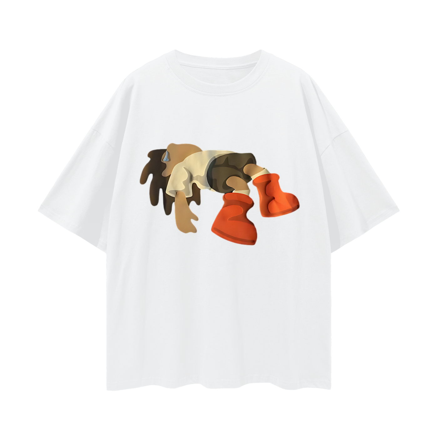 Vintage Like Falling Man Graphic Oversized T Shirt