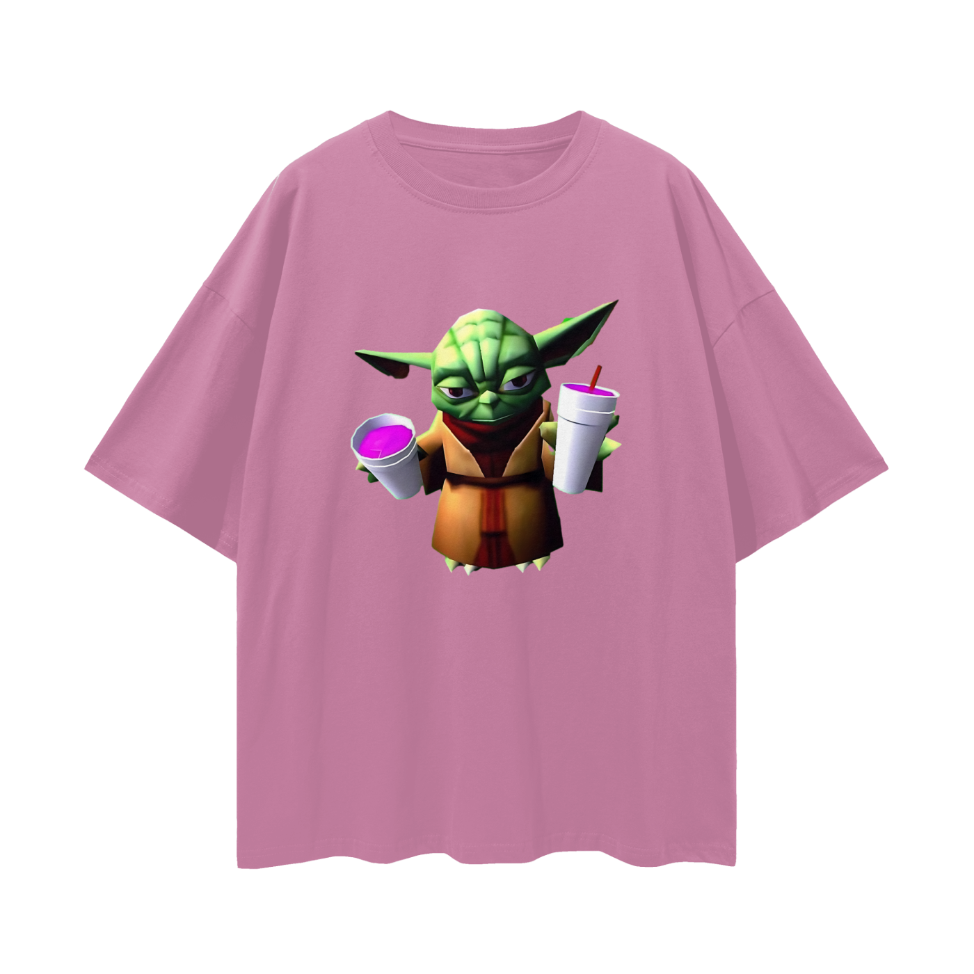 Funny Yoda Star Wars Double Cup Y2K Vintage Like Graphic Oversized T Shirt