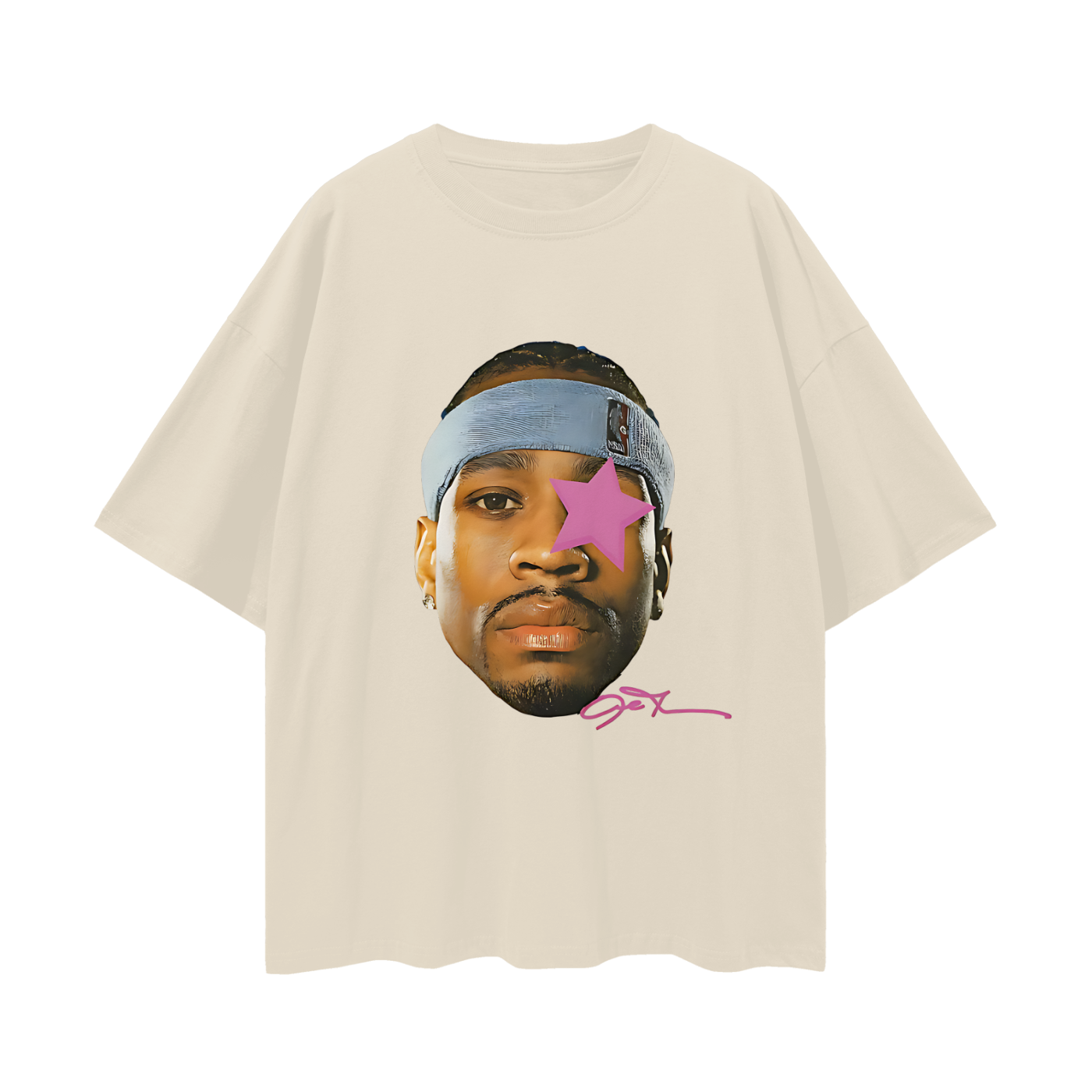 Vintage Like Allen Iverson Star Big Head Graphic Oversized T Shirt