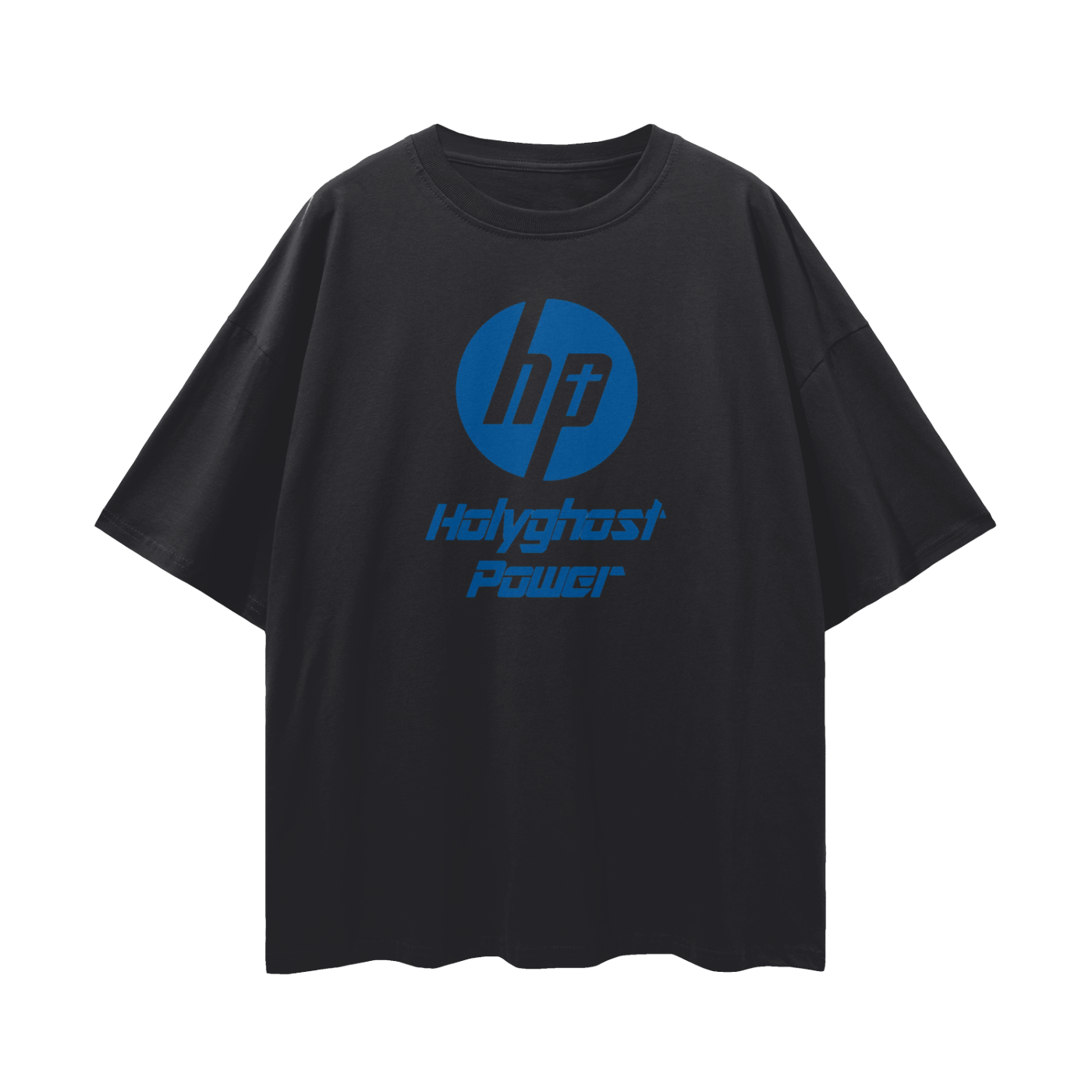 Religious Jesus Holy Power HP Logo Like Oversized T Shirt