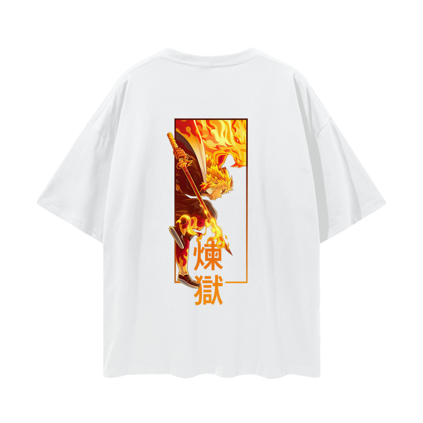 Vintage/Y2K Demon Flamehashira Slayer Anime Oversized T Shirt