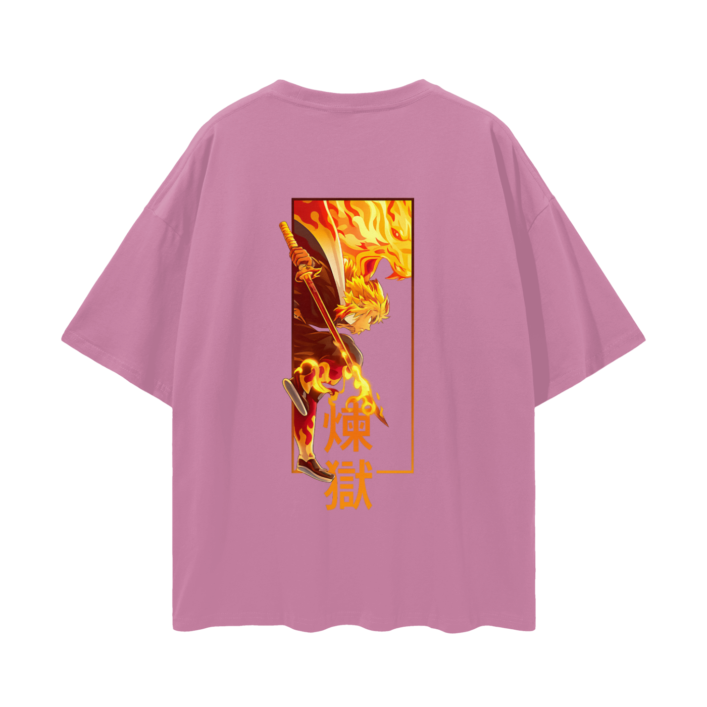 Vintage/Y2K Demon Flamehashira Slayer Anime Oversized T Shirt