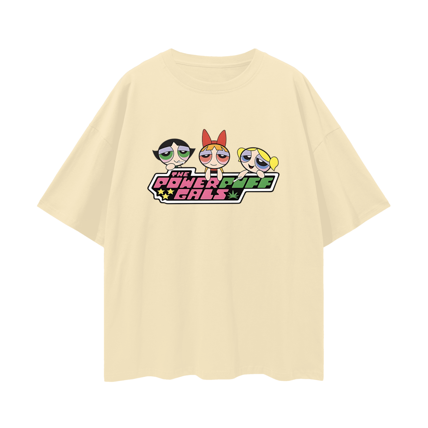 Funny Powe Puff Girls Parody Y2K Vintage Like Graphic Oversized T Shirt
