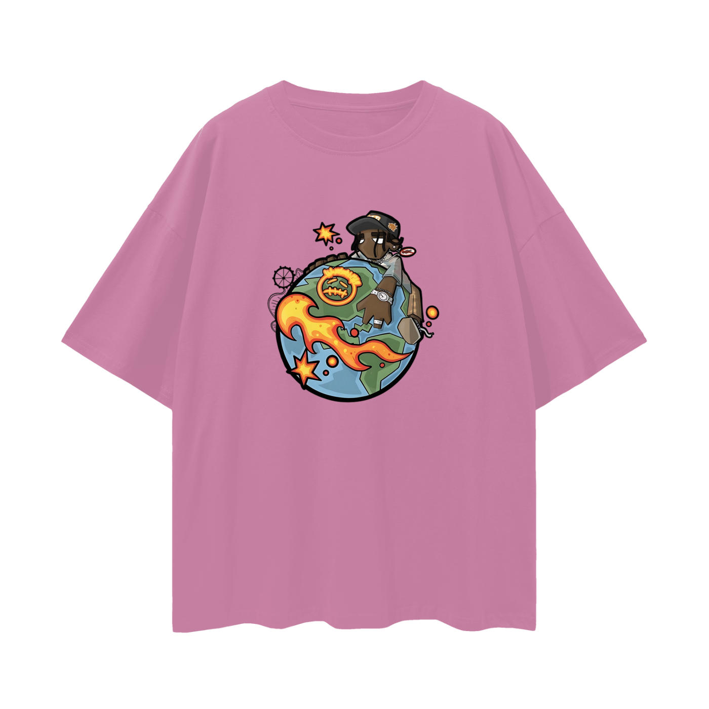 Travis Scott Cartoon World Like Graphic Oversized T Shirt