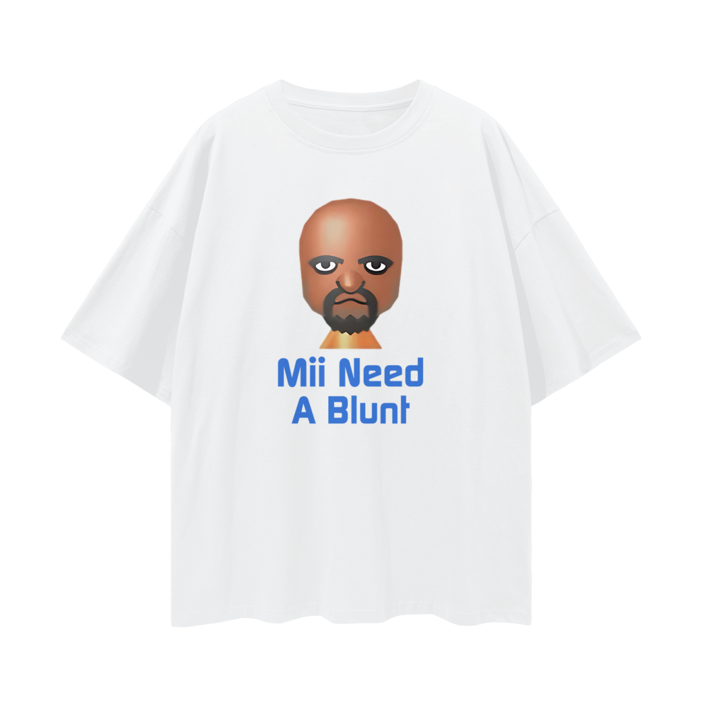 Funny Wii Mii Need A Blunt Character Meme Graphic Oversized T Shirt