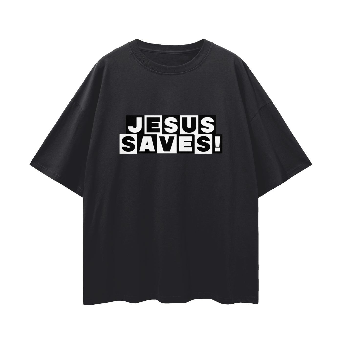 Religious Jesus Saves Cartoon Network Like Graphic Oversized T Shirt