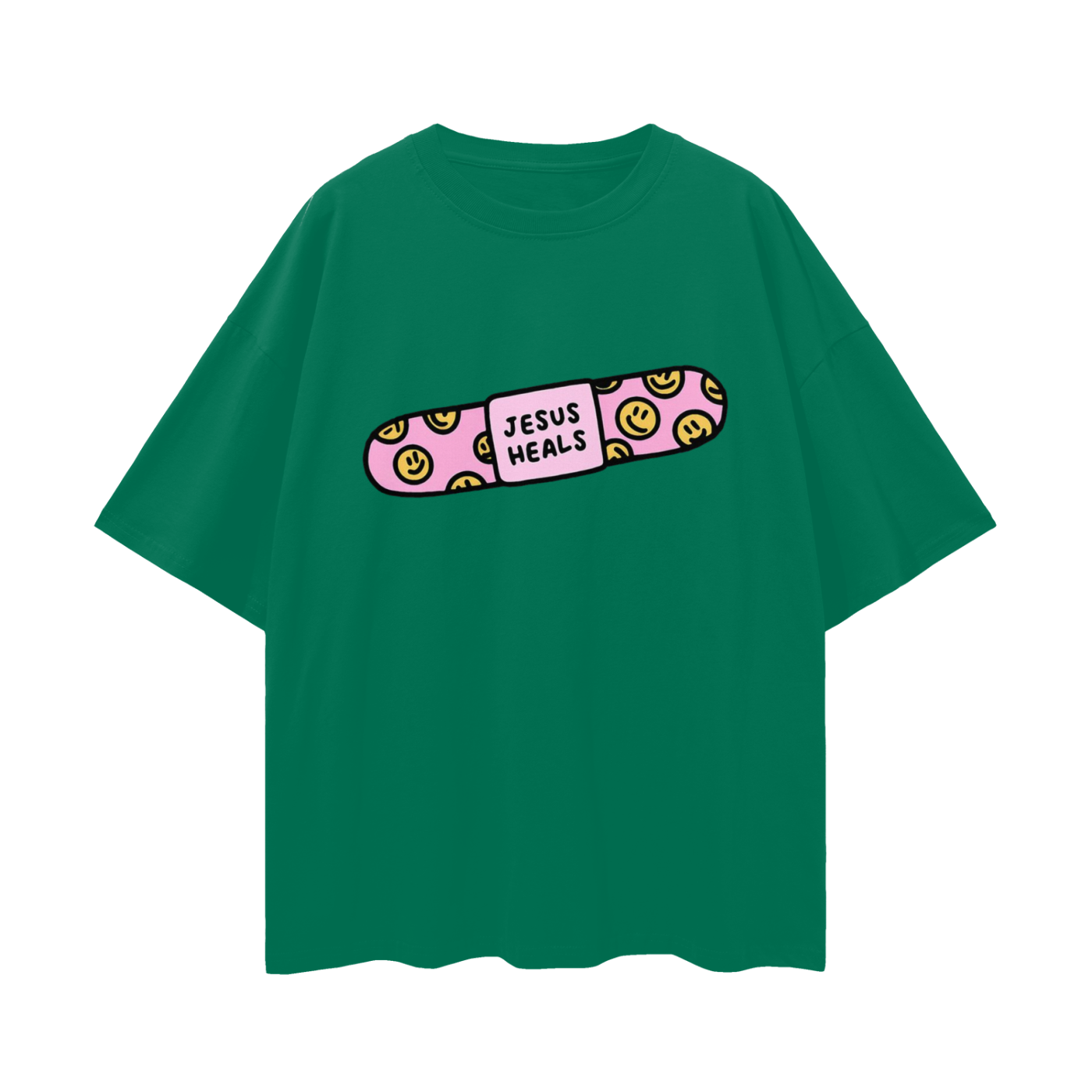 Religious Jesus Heals T Shirt Vintage Like Graphic Oversized T Shirt