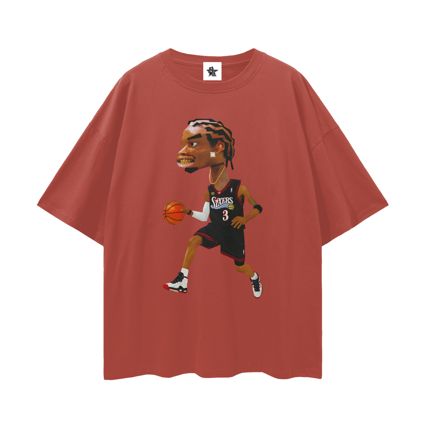 Vintage/Y2K Allen Iverson Sixers Oversized T Shirt