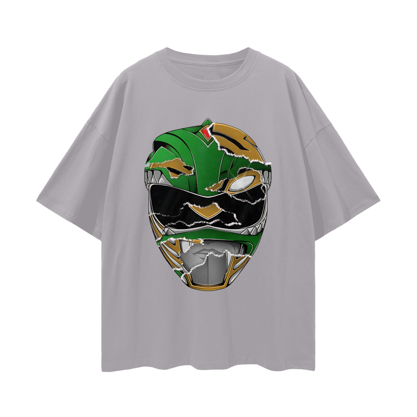 Vintage/Y2K Green Power Ranger Mask Oversized T Shirt