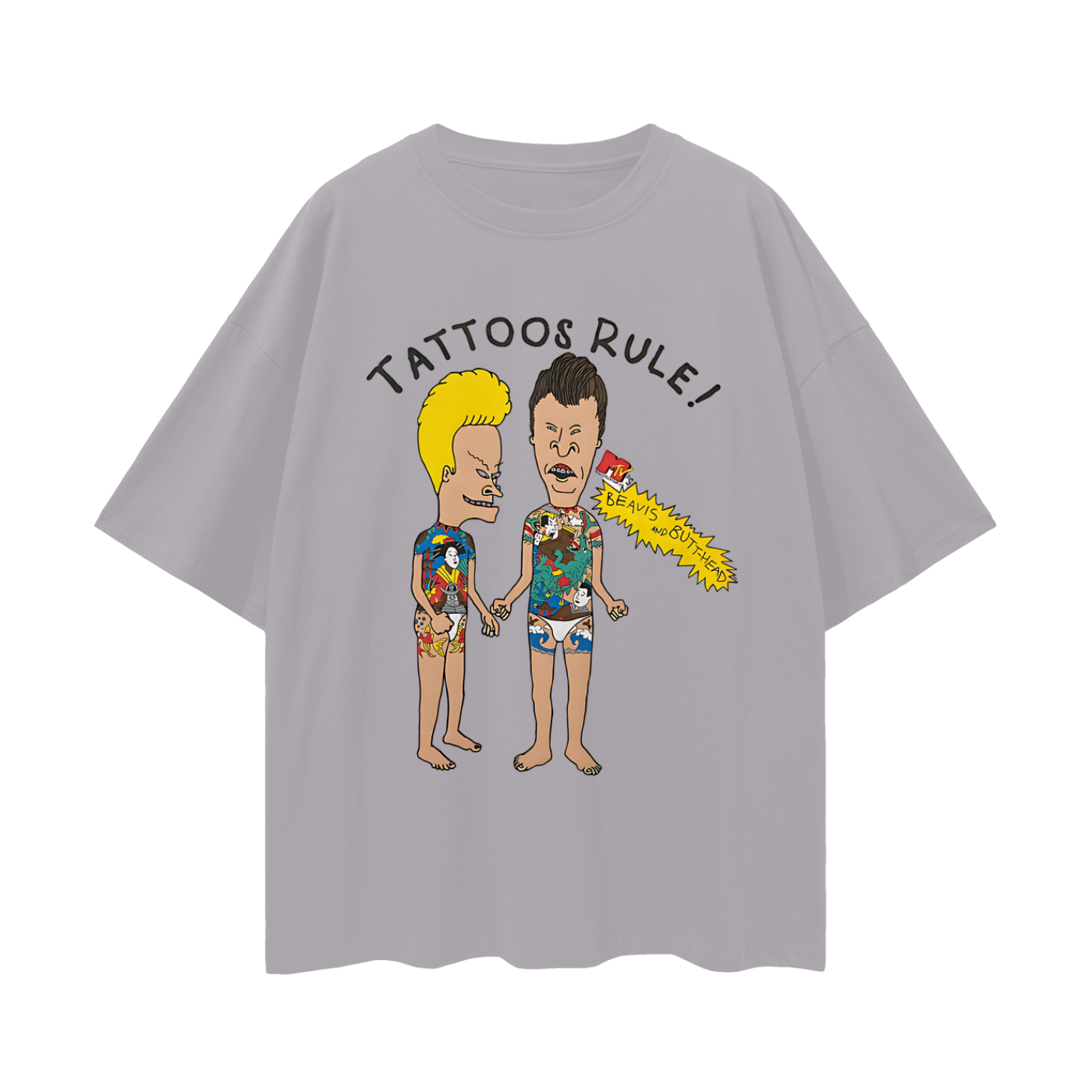 Beavis & Butthead Tattoos Rule 90s Vintage Like Graphic Oversized T Shirt