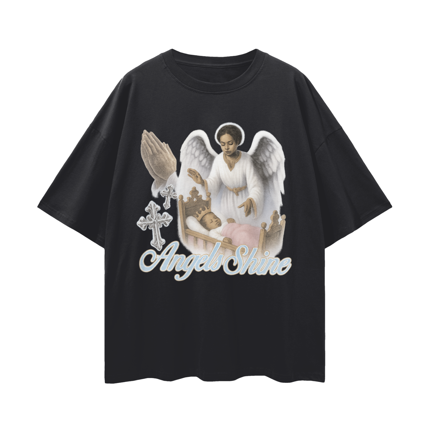 Religious Vintage/Y2K Angels Shine Oversized T Shirt