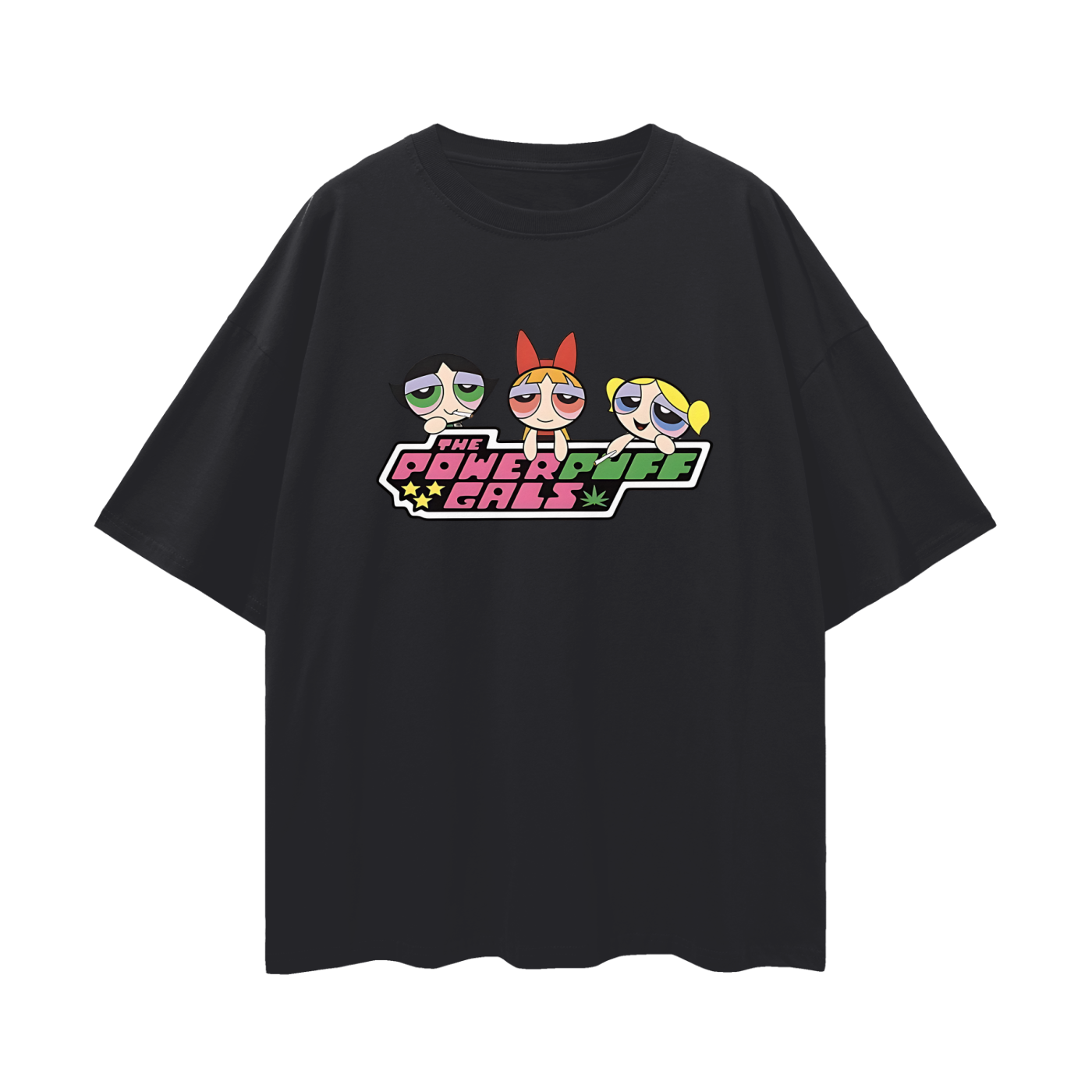 Funny Powe Puff Girls Parody Y2K Vintage Like Graphic Oversized T Shirt