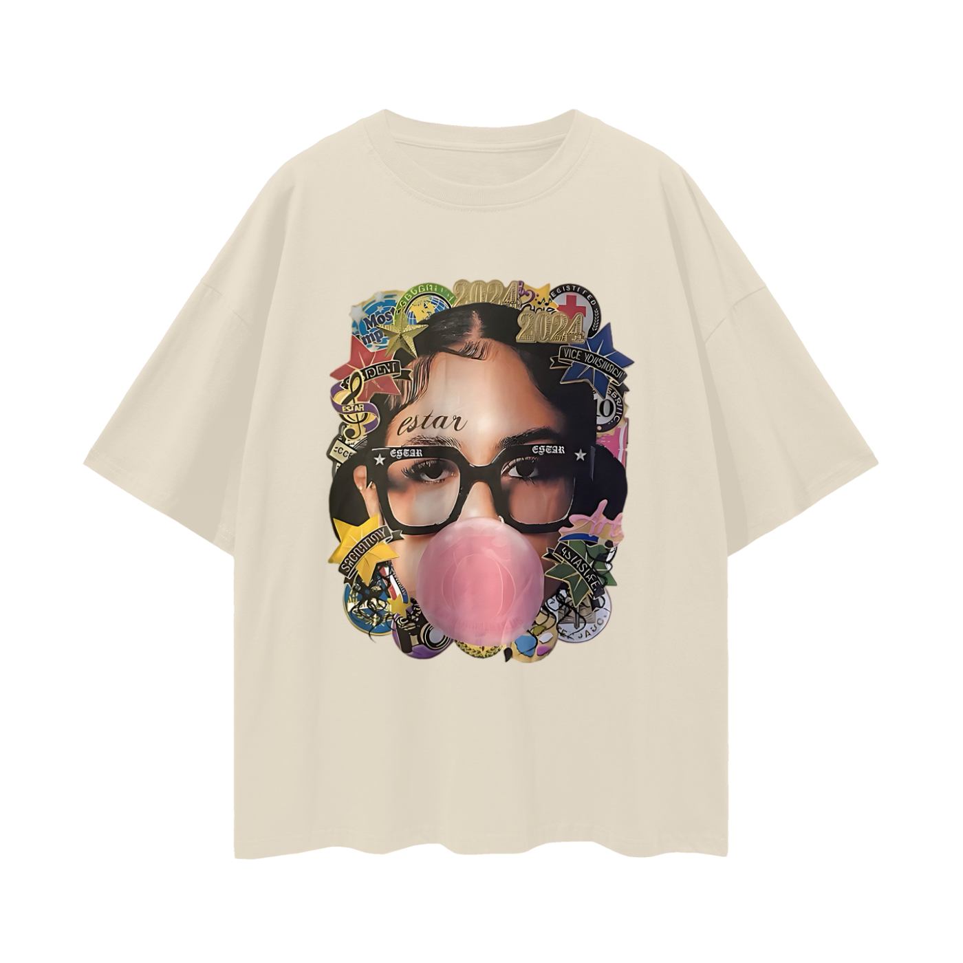 Vintage Like Big Face Y2K Graphic Oversized T Shirt