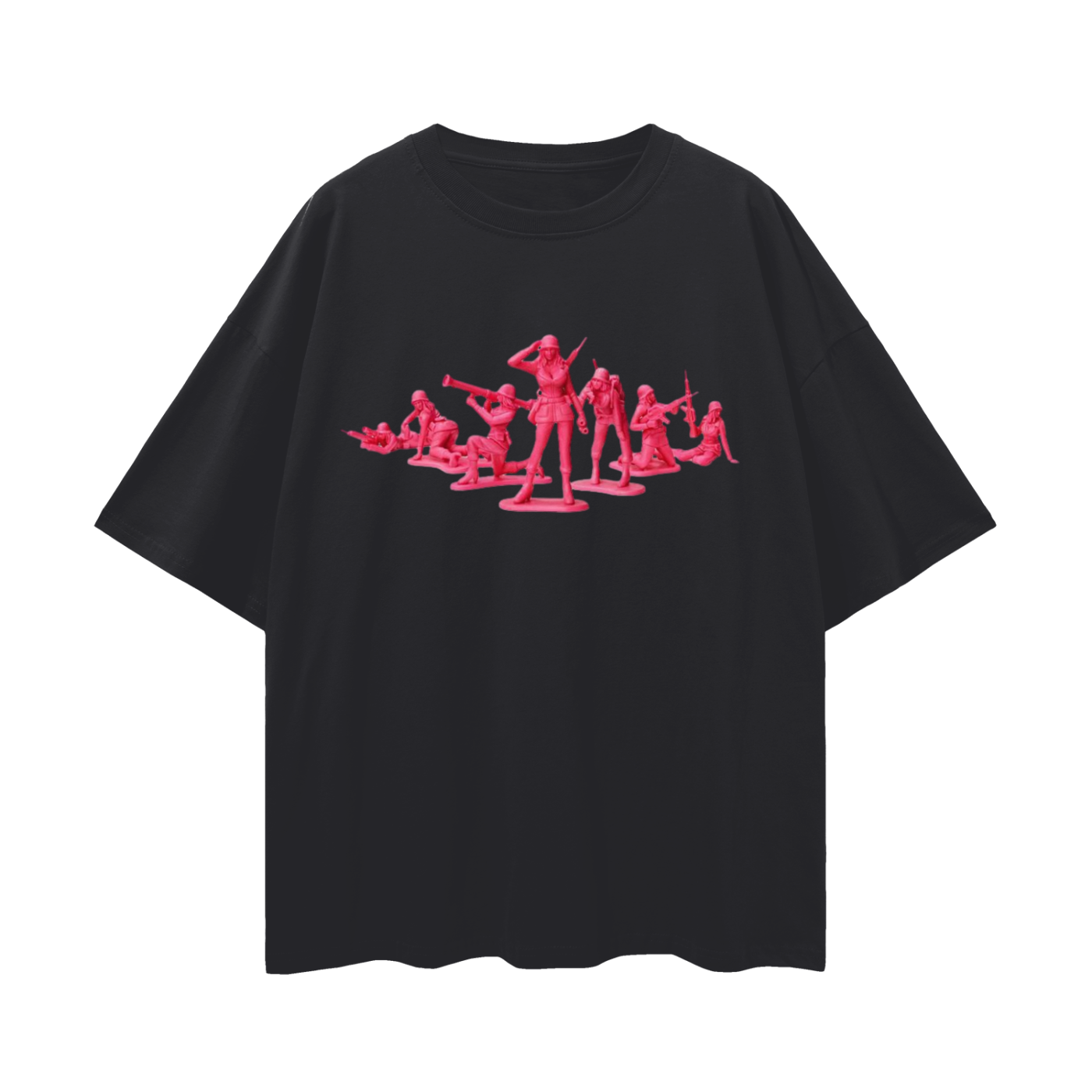 Vintage Like Pink Women Toy Soldiers Oversized T Shirt