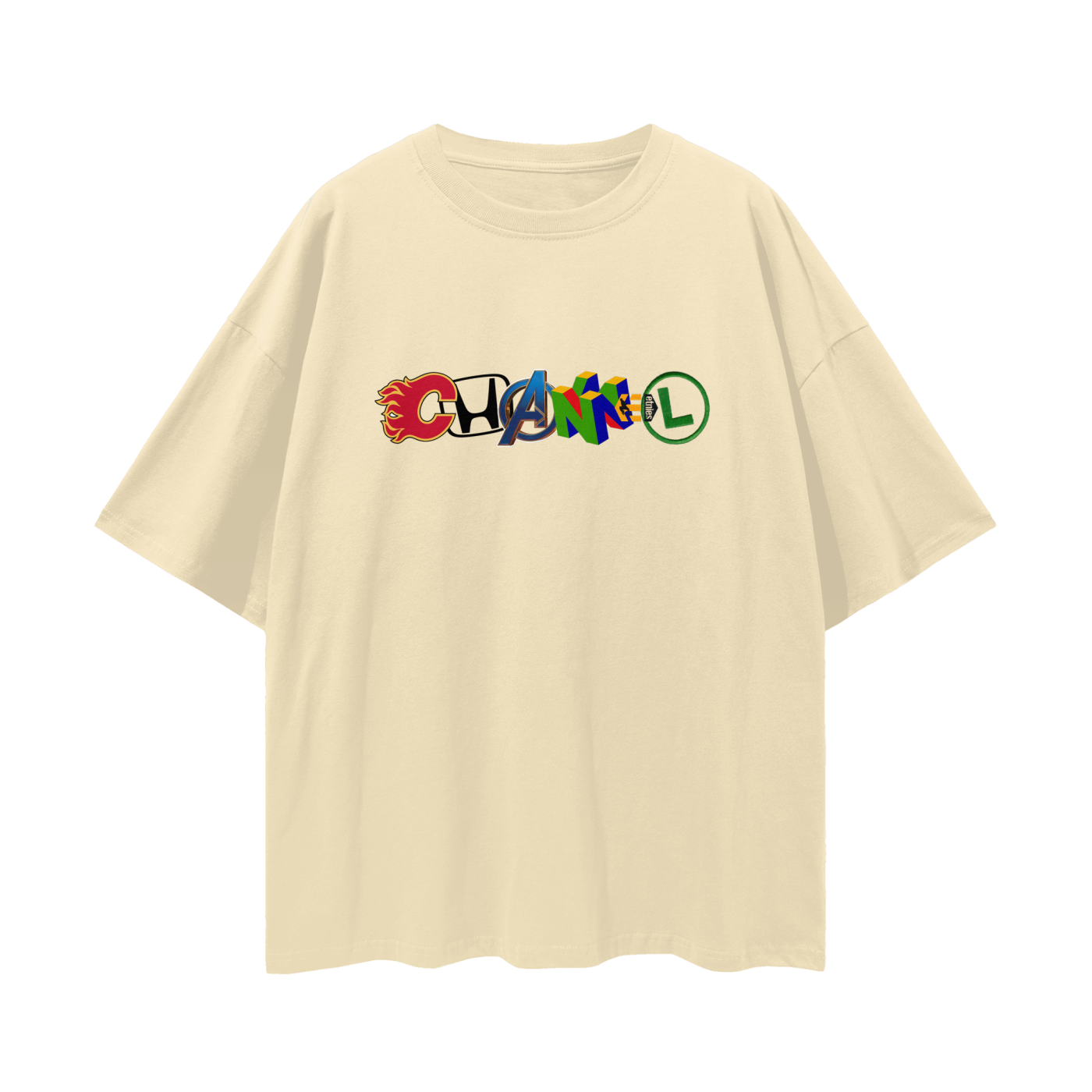 Chanel Logo 90s Vintage Like Graphic Oversized T Shirt